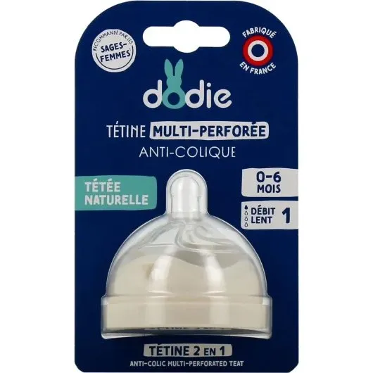 Dodie Tétine Multi-Perforée Anti-Colique Débit 1