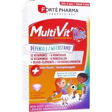 Forte Pharma Multivit'Kids Défenses Goût Grenadine 30 Comprimés