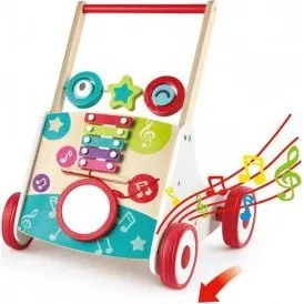 Hape Trotteur Musical en Bois - Aide à la Marche Réglable