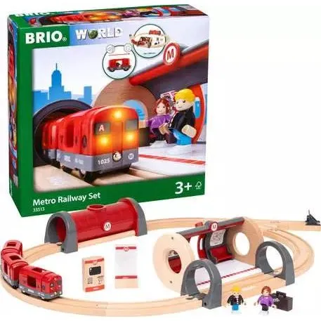 BRIO Circuit Métro en bois lumineux 69×48 cm