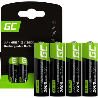 Green Cell 4x Piles AA 2600mAh Ni-MH Rechargeables
