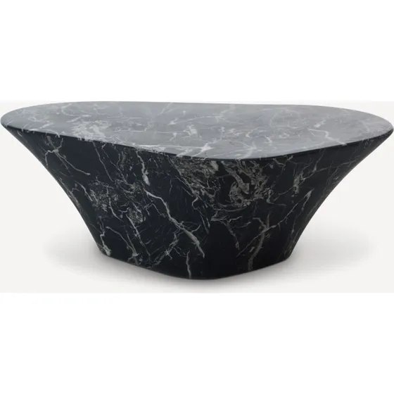 Pols Potten Table Basse Ovale Marbre Blanc 87,5x51 cm