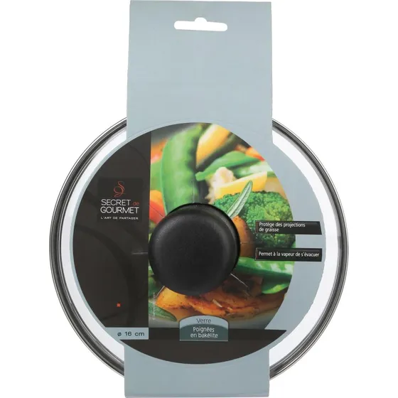 Soft 16cm Couvercle en Verre Transparent