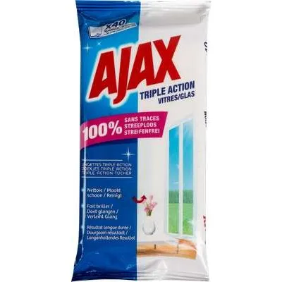 Ajax Lingettes Vitres Triple Action 40 units