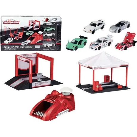 Smoby Coffret 5 Voitures Porsche Racing avec Pit Stop