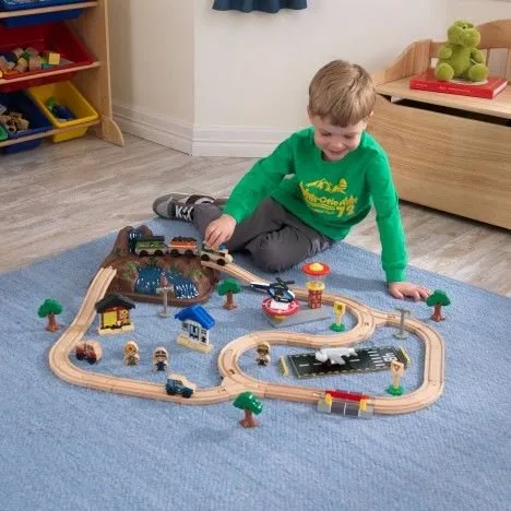 Kidkraft - Circuit de train en bois Montagnes 61 pièces