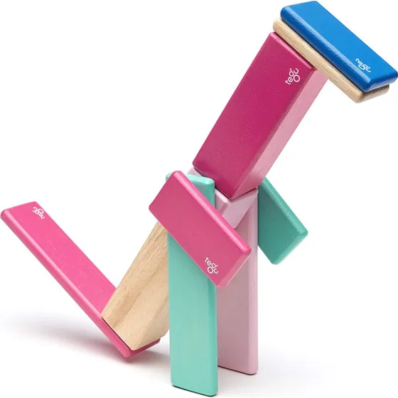 Tegu Blossom - Set de 14 Blocs en Bois Magnétiques