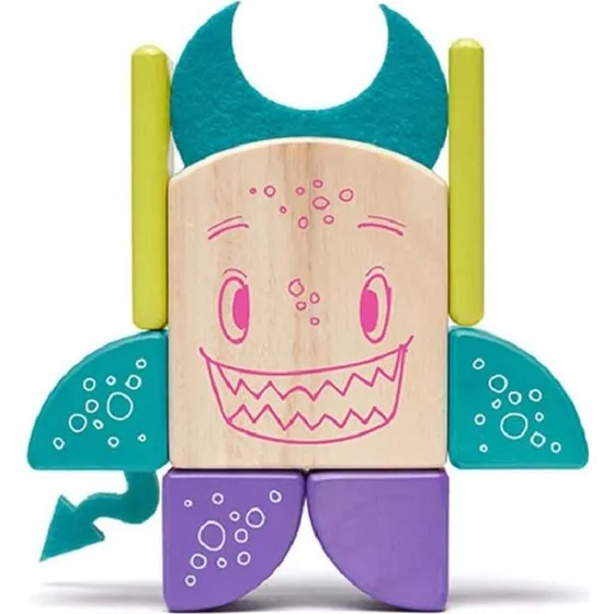 Tegu Sticky Monsters Pip - Blocs en bois aimantés