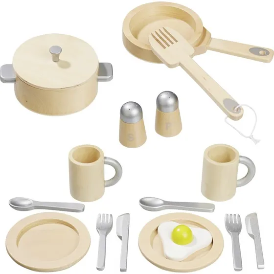 Howa Set Cuisine Enfants en Bois 16 Pièces
