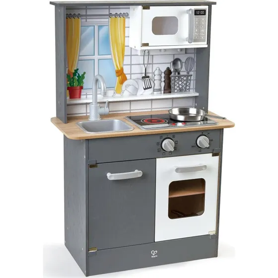 Hape Cuisine de jeu avec lumière et son, gris