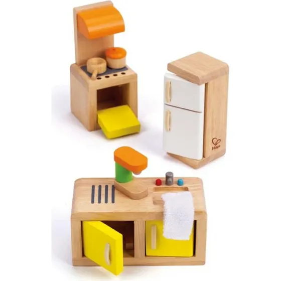 Hape Cuisine en bois pour poupées 7 pièces