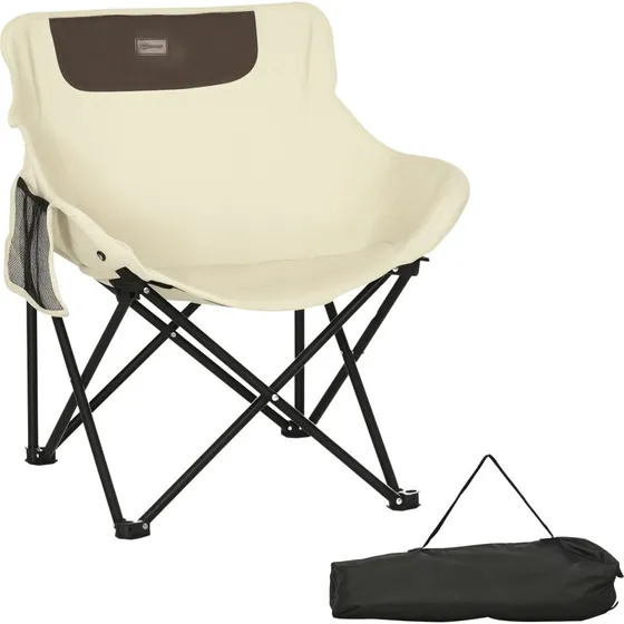 Outsunny Chaise de camping pliable beige