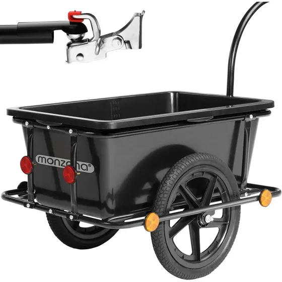 Monzana Remorque Vélo 90L avec Barre d'Attelage