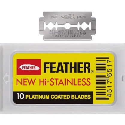 Feather Hi-Stainless Platinum - 10 lames jaunes