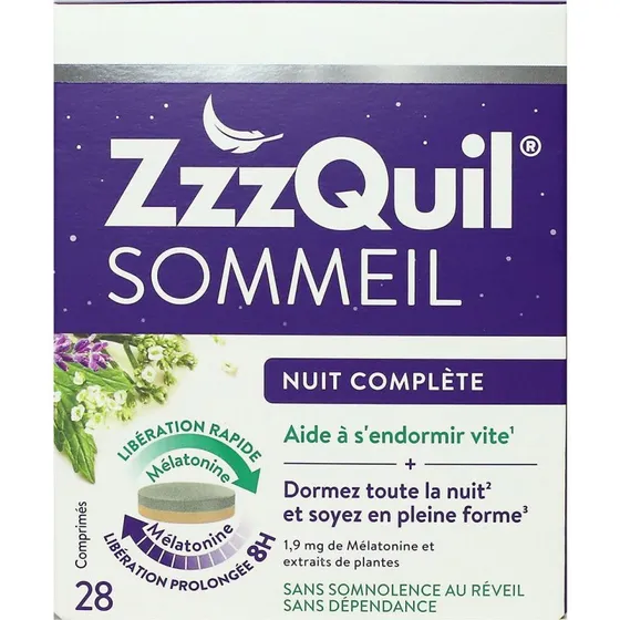 ZzzQuil Sommeil Nuit Complte 28 comprims