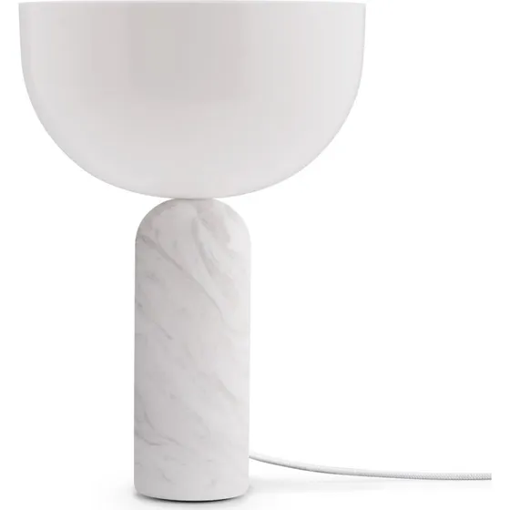 New Works Kizu Small - Lampe de table en marbre blanc et acrylique