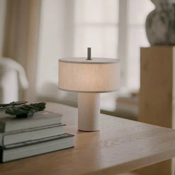 Lampe à poser Margin Portable New Works - Toile Beige