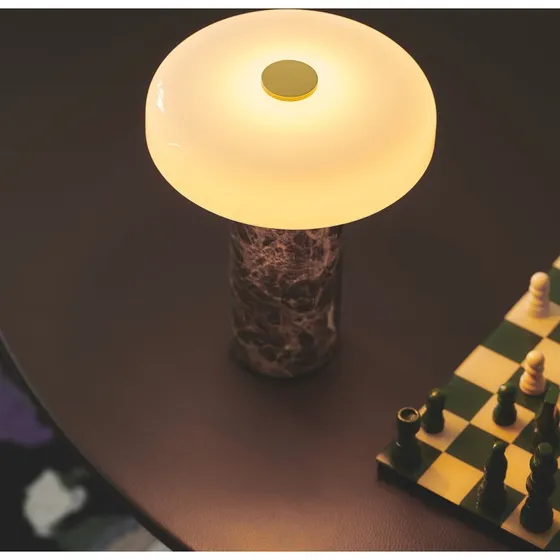 Design By Us Lampe de table Trip rechargeable en marbre et verre