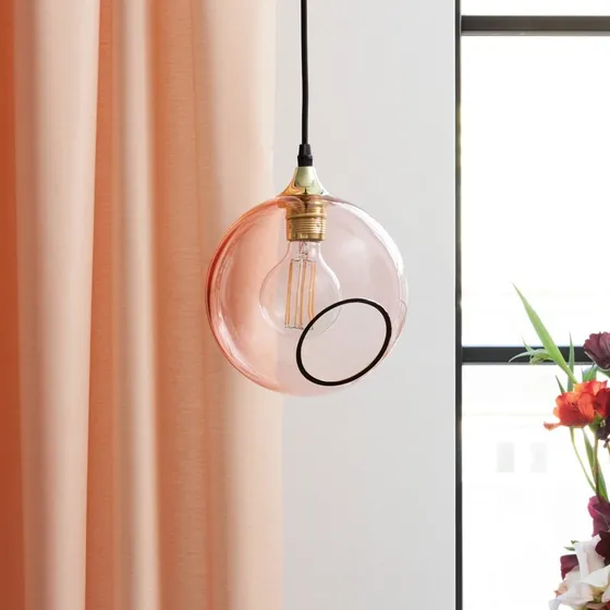 DESIGN BY US Suspension Ballroom Rose - Verre soufflé et Laiton