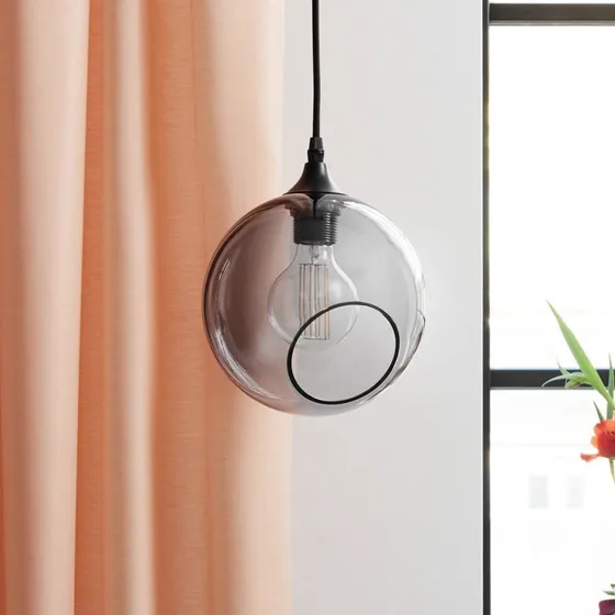 DESIGN BY US Suspension Ballroom Gris Fumé, Verre, Ø 20 cm