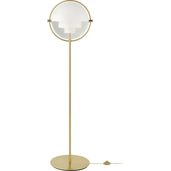 Gubi Lampe sur pied Multi-Lite Laiton et Blanc, 148 cm