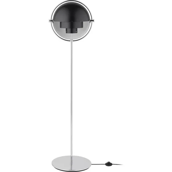 GUBI Lampadaire Multi-Lite Chrome et Noir Anthracite - 148 cm