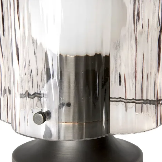 Gubi Lampe à poser Seine - Verre fumé et Laiton antique