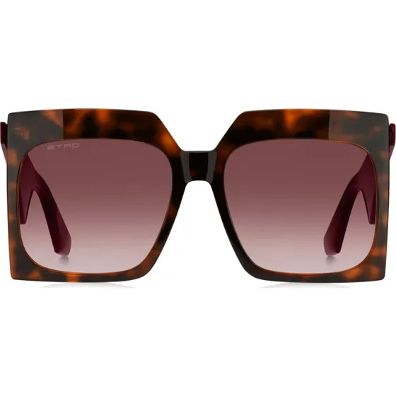 Etro Lunettes de Soleil Etro 0002/S Oversize Havane et Verres Rouges