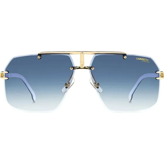 Carrera 1054/S Lunettes de Soleil Homme Carrées Dorées et Bleues