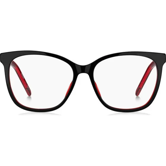 Hugo Boss HG 1251 Lunettes de Vue Carrées Femme Noir et Rouge