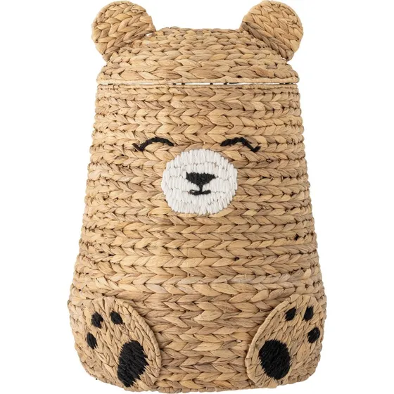 Bloomingville Timone Panier à jouets Nature avec couvercle