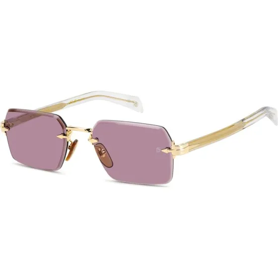 David Beckham DB 7109/S Lunettes de Soleil Carrées Or et Rose