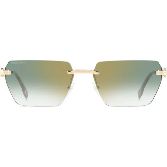 Dsquared2 D2 0102/S Lunettes de Soleil Homme Doré Géométrique Vert