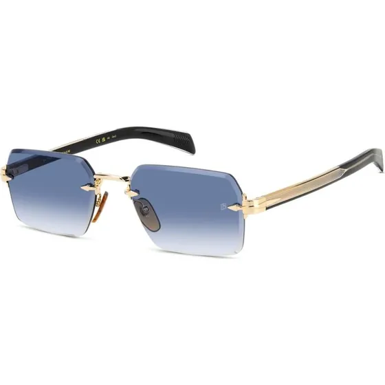 David Beckham DB 7109/S Lunettes de Soleil Homme Carrées Or et Bleu