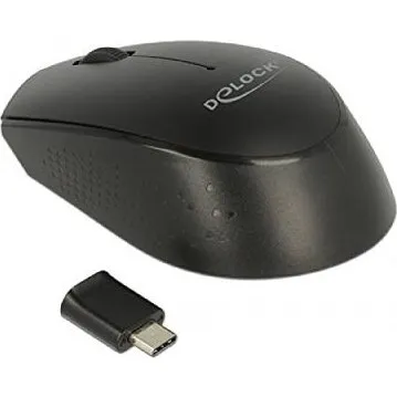 DeLOCK 12526 Souris Sans Fil Optique USB-C Noir