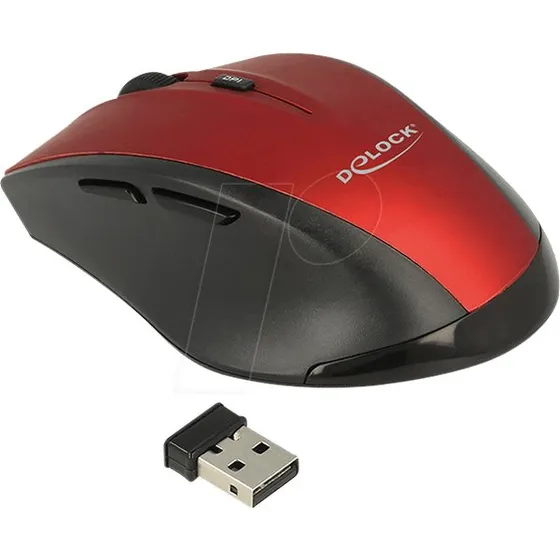 Delock Souris Sans Fil Noir/Rouge 2,4 GHz