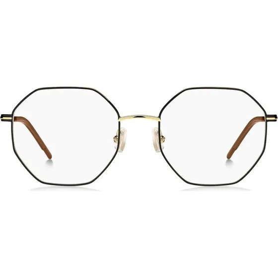 Boss 1590 Lunettes de Vue Géométriques Dorées et Noires pour Femme