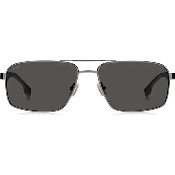 Boss 1580/S Lunettes de Soleil Homme Géométriques Noires et Grises