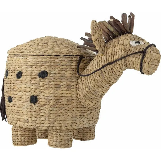 Bloomingville MINI Bobbi Panier avec couvercle Naturel