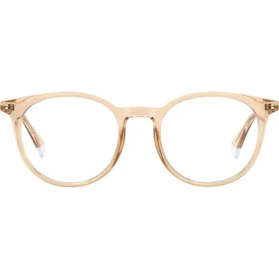 Polaroid PLD D496 Lunettes de Vue Géométriques Marron et Beige