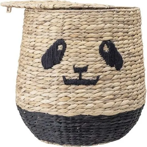 Bloomingville Mini Panda Br Youl Korb mit Deckel Wasserhyazinthe