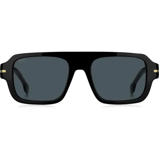 Boss 1595/S Lunettes de Soleil Homme Carrées Noires et Grises