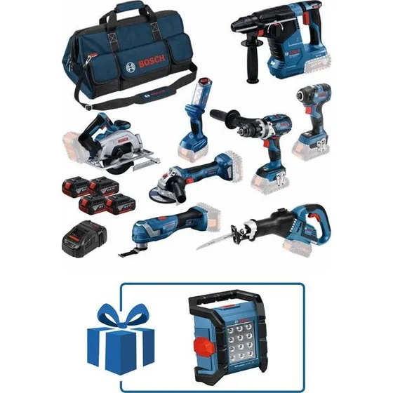 BOSCH Pack 8 Outils 18V + 4 Batteries 5Ah