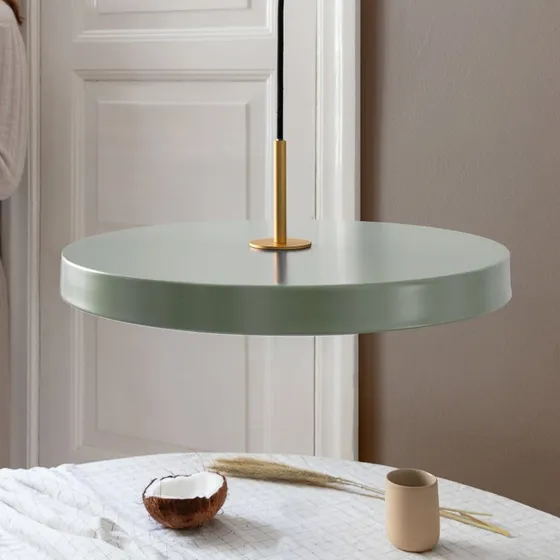 Umage Suspension LED Asteria Medium Vert Clair/Laiton Ø 43 cm