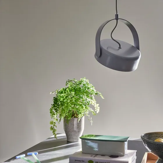 Hübsch Suspension Stage Gris Clair - Luminaire Design Orientable
