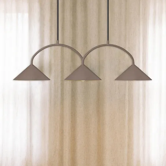 Globen Lighting Suspension CURVE - Marron, 3 lampes, 95 cm