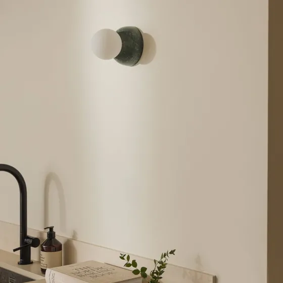 Globen Lighting Applique murale Torrano 13 cm Vert et Marbre IP44
