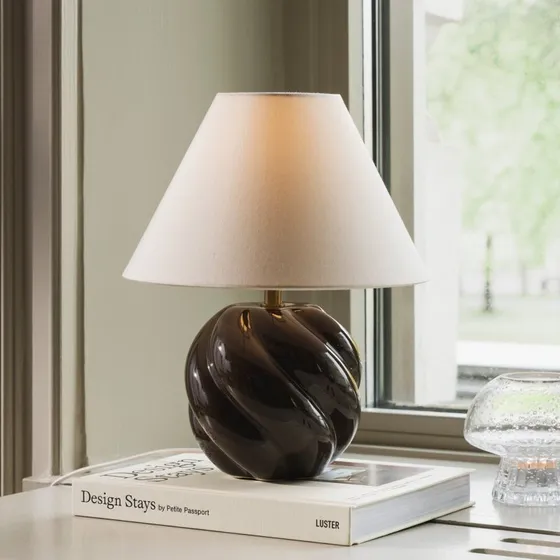 Globen Lighting Lampe de table DAHLIA, beige/marron, 31 cm