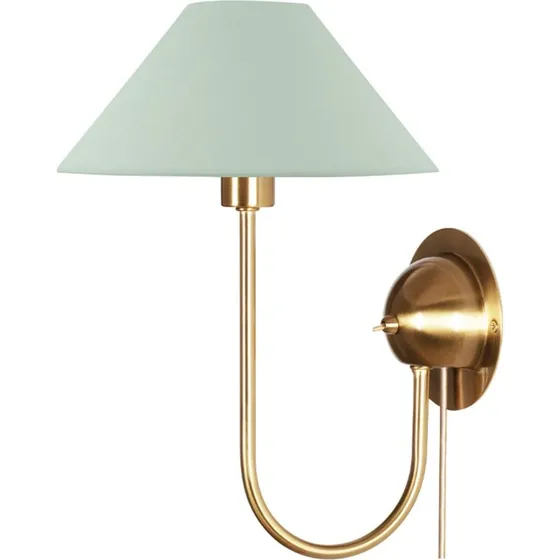 Applique murale Iris verte Globen Lighting - Laiton et Coton