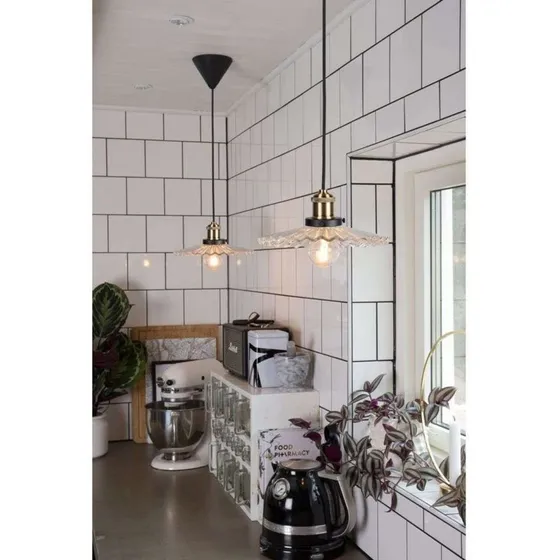 Globen Lighting Suspension Cobbler 25 - Verre Transparent et Laiton